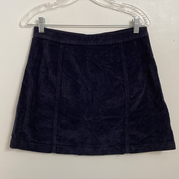 Urban Outfitters Mini Skirt Women’s Medium Navy Button Up Pockets Velour - Picture 3 of 13